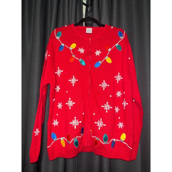 Ugly Christmas Sweater Xmas Cardigan Size 1X Avon - Picture 1 of 3